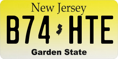 NJ license plate B74HTE