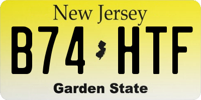 NJ license plate B74HTF