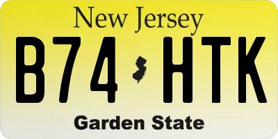 NJ license plate B74HTK