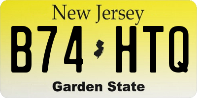 NJ license plate B74HTQ