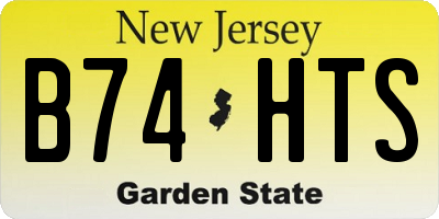 NJ license plate B74HTS
