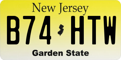 NJ license plate B74HTW