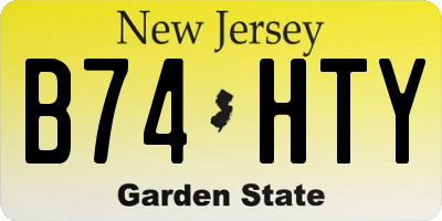 NJ license plate B74HTY
