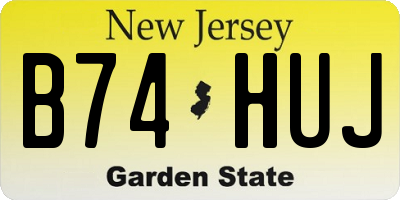 NJ license plate B74HUJ