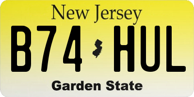 NJ license plate B74HUL