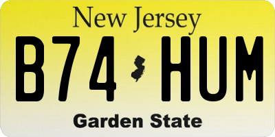 NJ license plate B74HUM
