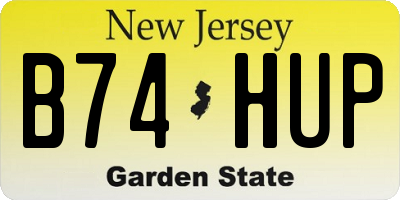 NJ license plate B74HUP