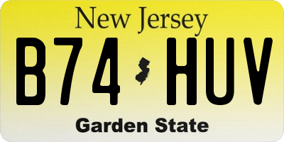 NJ license plate B74HUV