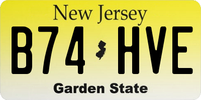 NJ license plate B74HVE