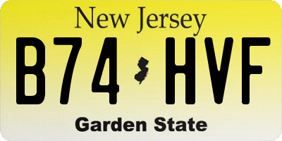 NJ license plate B74HVF