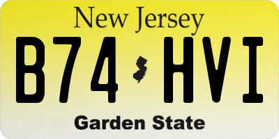 NJ license plate B74HVI
