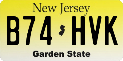 NJ license plate B74HVK