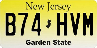 NJ license plate B74HVM