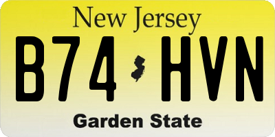 NJ license plate B74HVN