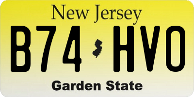 NJ license plate B74HVO