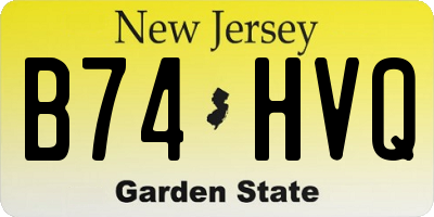 NJ license plate B74HVQ