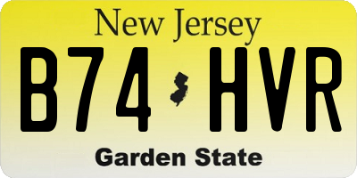 NJ license plate B74HVR