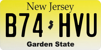 NJ license plate B74HVU