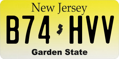 NJ license plate B74HVV