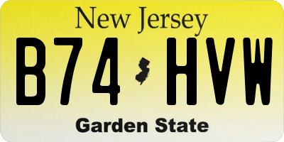 NJ license plate B74HVW