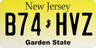 NJ license plate B74HVZ