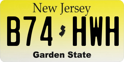 NJ license plate B74HWH