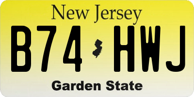 NJ license plate B74HWJ