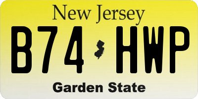 NJ license plate B74HWP