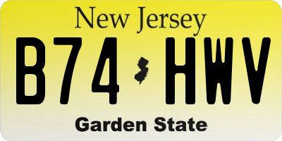 NJ license plate B74HWV