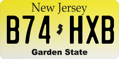 NJ license plate B74HXB