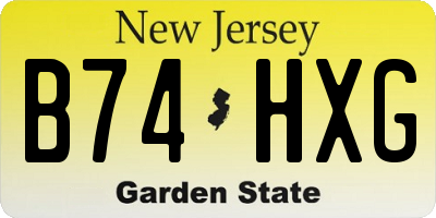 NJ license plate B74HXG