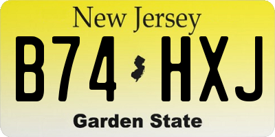 NJ license plate B74HXJ
