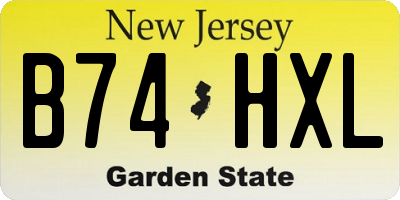 NJ license plate B74HXL