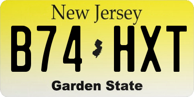 NJ license plate B74HXT