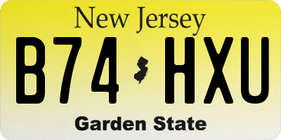 NJ license plate B74HXU