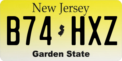 NJ license plate B74HXZ