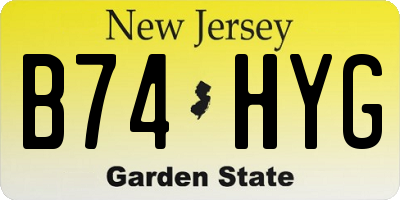 NJ license plate B74HYG