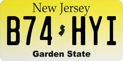 NJ license plate B74HYI