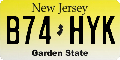 NJ license plate B74HYK