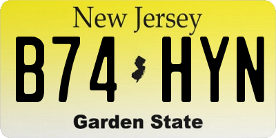 NJ license plate B74HYN