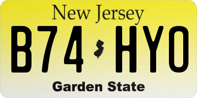 NJ license plate B74HYO