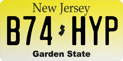 NJ license plate B74HYP