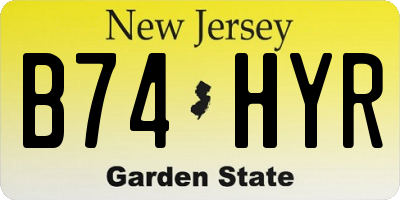 NJ license plate B74HYR