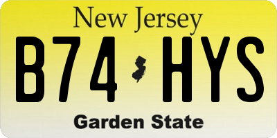 NJ license plate B74HYS