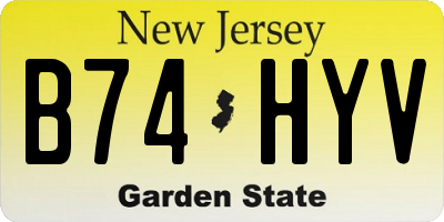 NJ license plate B74HYV