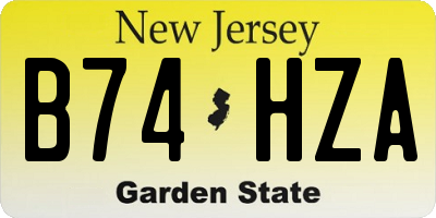 NJ license plate B74HZA