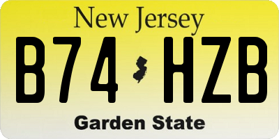 NJ license plate B74HZB
