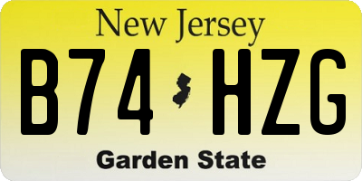 NJ license plate B74HZG