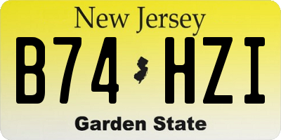 NJ license plate B74HZI