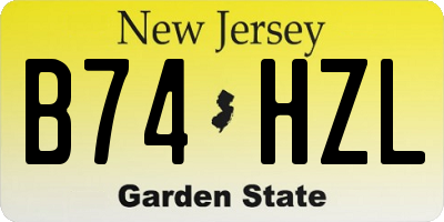 NJ license plate B74HZL